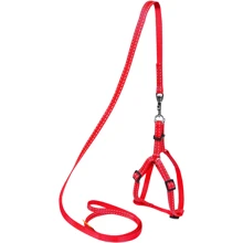 Шлея с поводком DOG Extreme для щенков, котят, кроликов 15 мм 40-55 см красная (07033): Производитель DOG Extreme