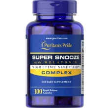 Puritan's Pride Super Snooze with Melatonin Формула для сна с мелатонином 100 капсул: Форма выпуска Капсулы