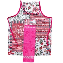 Набор для кухни IzziHome Flowers Фартук + Полотенце махровое 30x50 350 г/м2 Розовый (2200000607737): Вид Наборы