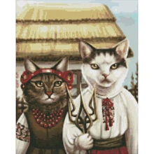 Набор с алмазной мозаикой Идейка Кошачья готика ©art.irina.pass 40х50см (AMO7453): Производитель Идейка
