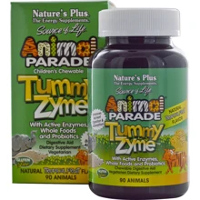 Natures Plus Animal Parade Tummy Zume 90 chewables Комплекс для улучшения пищеварения для детей, Тропики: Тип Другие энзимы