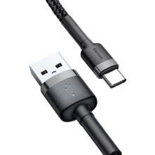 Кабель Baseus USB Cable to USB-C Cafule 1m Grey/Black (CATKLF-BG1): Тип USB Cable - USB-C