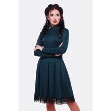 Платье FashionUp PL-1517C 42 зеленое повседневное до середины бедра: Состав Вискоза, Полиэстер, Хлопок, Эластан