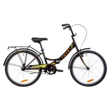 Велосипед в коробке 24" Formula TWIST Vbr ST с багажником зад St, с крылом St, с фонарём 2021 (черно-оранжевый (м)): Материал рамы сталь