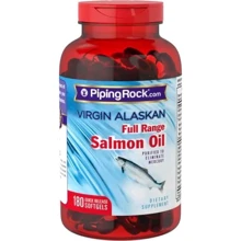 Piping Rock Salmon Oil 1000 mg 180 softgels Лососевое масло 1000 мг первого отжима из дикого лосося Аляски: Тип Омега 3