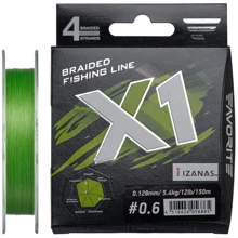 Шнур Favorite X1 PE 4x 150m #0.6/0.128mm 12lb/5.4kg: Тип Шнур