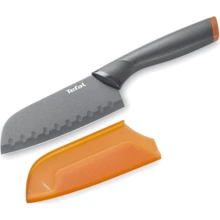 Кухонный нож сантоку Tefal K1220114: Лезвие нержавеющая сталь с титановым покрытием