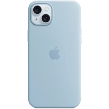 Чехол для iPhone Apple Silicone Case with MagSafe Light Blue (MWNH3) for iPhone 15 Plus: Цвет голубой