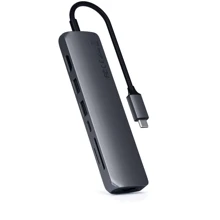 Адаптер Satechi Adapter USB-C to 2xUSB3.0+HDMI+USB-C+RJ45+SD Space Gray (ST-UCSMA3M): Цвет серый