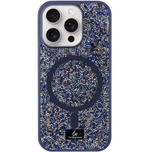 Чехол для iPhone Bling World Rock Diamond with MagSafe Navy Blue for iPhone 15 Pro Max: Цвет синий