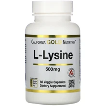 California Gold Nutrition L-Lysine, 500 mg, 60 Veggie Capsules (CGN01132): Тип Лизин