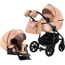 Коляска 2 в 1 Adamex Hybryd Plus BR264 персиковый - медный (принт) атлас (623688): Тип коляски универсальная коляска (2-в-1)