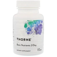 Thorne Research Basic Nutrients 2 / Day 60 Caps Мультівітаміни і мультімінерали без заліза, формула 2 в день: Тип мультивітаміни