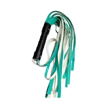 Флоггер из искусственной лакированной кожи Flirty ECO Varnish Leather - Black & Aquamarine, BL-00048: Производитель Flirty
