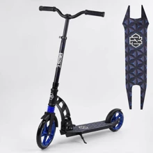 Самокат двоколісний Best Scooter з PU колесами, 1 амортизатором Black / Blue (99663): Кількість коліс 2
