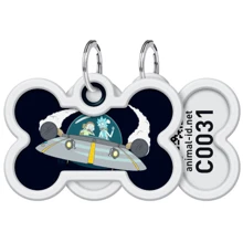 Адресник металевий WAUDOG Smart ID з QR паспортом малюнок Рік та Морті 1 40х28 мм (231-0280): Виробник WAUDOG