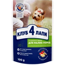 Вологий корм Club 4 Paws Premium Adult для собак малих порід із куркою в желе 24х100 г (4820083908880): Тип Влажный корм