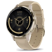 Смарт-часы Garmin Venu 3S Soft Gold Stainless Steel Bezel with French Grey Case and Leather Band (010-02785-55): Дисплей 1.2" AMOLED (390x390)