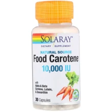 Solaray, Food Carotene, Natural Source, 10,000 IU, 30 Capsules (SOR-04113): Тип вітамін A