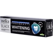 Melica Organic Toothpaste Whitening Black 100 ml Зубная паста с черным древесным углем: Назначение Отбеливание, Очищение