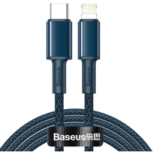 Кабель Baseus Cable USB-C to Lightning PD High Density Braided 20W 2m Blue (CATLGD-A03): Тип USB-C - Lightning