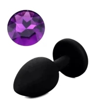 Силіконова анальна пробка з кристалом Silicon Black 09 (розмір S), SKN-SIL-BLACK 09: Для кого унісекс