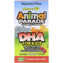 Nature's Plus, Source of Life, Animal Parade, DHA for Kids, Children's Chewable, Natural Cherry Flavor, 90 Animal-Shaped Tablets (NAP-29999): Тип Омега 3