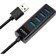 Адаптер Vinga Adapter USB to 4xUSB3.0 Black (VHA3A4): Колір черный