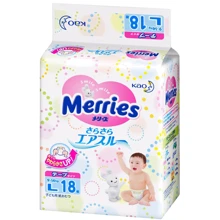 Подгузники Merries для детей L (18 шт.) 9-14 кг (589570/394617): Тип Подгузники