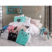 Комплект постільної білизни Hobby Poplin Love Cats поплін євро рожевий (44576_2,0): Матеріал поплин