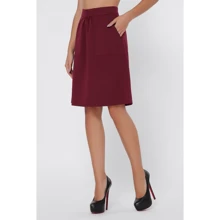 Юбка FashionUp YUB-1016A 46 бордовая А-силуэта до середины бедра: Материал Вискоза