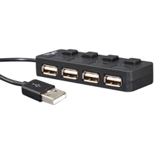 Аксессуар для накопителя Frime 4хUSB2.0 Hub Black (FH-20010): Тип аксессуара USB Hub