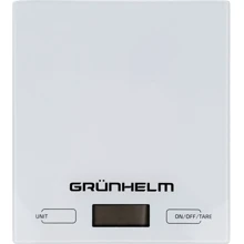 Ваги кухонні Grunhelm KES-01W: Тип конструкції с плоской плaтформой настольные