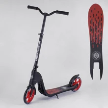 Самокат двухколесный Best Scooter c PU колесами, широким велосипедным рулем, новым зажимом руля Black/Red (98442): Количество колес 2