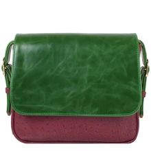 Женская сумка почтальонка Laskara разноцветная (LK-10245-green-plum): Пол Женский