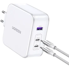 Зарядное устройство Ugreen Wall Charger 2xUSB-C+USB CD289 GaN 140W with USB-C Cable White (15339): Особенности Быстрая зарядка, USB-C, Power Delivery (PD)