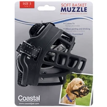 Намордник Coastal Soft Basket Muzzle силиконовый для собак р. 3 черный (01365_BLK03): Производитель Coastal