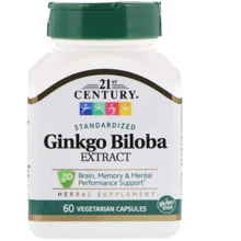 21st Century Ginkgo Biloba Extract Standardized 60 Veggie Caps (CEN-21249): Форма выпуска Капсулы
