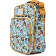 Женская сумка через плечо Loungefly Spongebob Gang AOP Passport Bag голубая (NICTB0012): Пол Женский