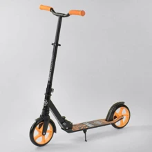 Самокат двухколесный Best Scooter "WOLF" с PU колесами, аммортизатором Black/Orange (87742): Количество колес 2