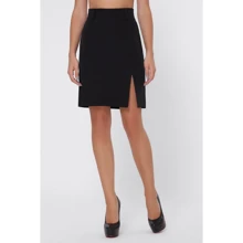 Юбка FashionUp YUB-1021B 42 черная карандаш до середины бедра: Материал Полиэстер