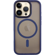 Чехол для iPhone Mobile Case TPU+PC Metal Buttons with MagSafe Blue for iPhone 16 Pro: Цвет синий