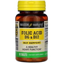 Mason Natural Folic Acid B6 & B12 Фолиевая кислота Витамины В6 и В12 90 таблеток: Тип Витамин B