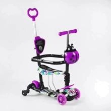 Дитячий самокат Best Scooter 5в1 з батьківською ручкою LS-19029: Кількість коліс 4
