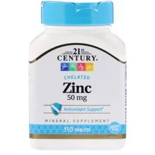 21st Century Zinc, 50 mg, 110 Tablets: Тип Цинк