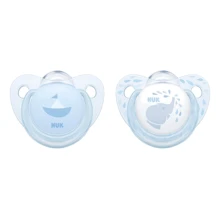 Набор пустышек для сна NUK Baby Blue Силиконовые, р.1 (2 шт) (3952947): Возраст с рождения