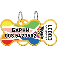 Адреснік WAUDOG Smart ID з QR-паспортом, малюнок "Вітраж", кістка, 38х25 мм, золото (0638-0051-17-gr): Виробник WAUDOG