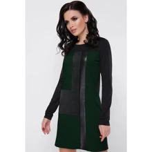 Платье FashionUp PL-1675B 42 зеленое повседневное до середины бедра: Состав Вискоза, Полиэстер, Хлопок, Эластан