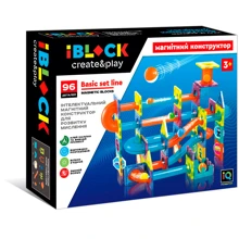 Конструктор магнитный IBLOCK PL-921-252 96 деталей наклейки для изучения профессий в комплекте: Количество деталей, шт. 96