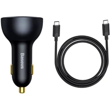 Зарядное устройство Baseus Car Charger USB+2хUSB-C Qualcomm Multi-Port 160W Gray with Cable (TZCCZM-0G): Особенности Быстрая зарядка, USB-C, Power Delivery (PD)